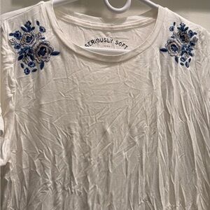 White Embroidered Women's Top